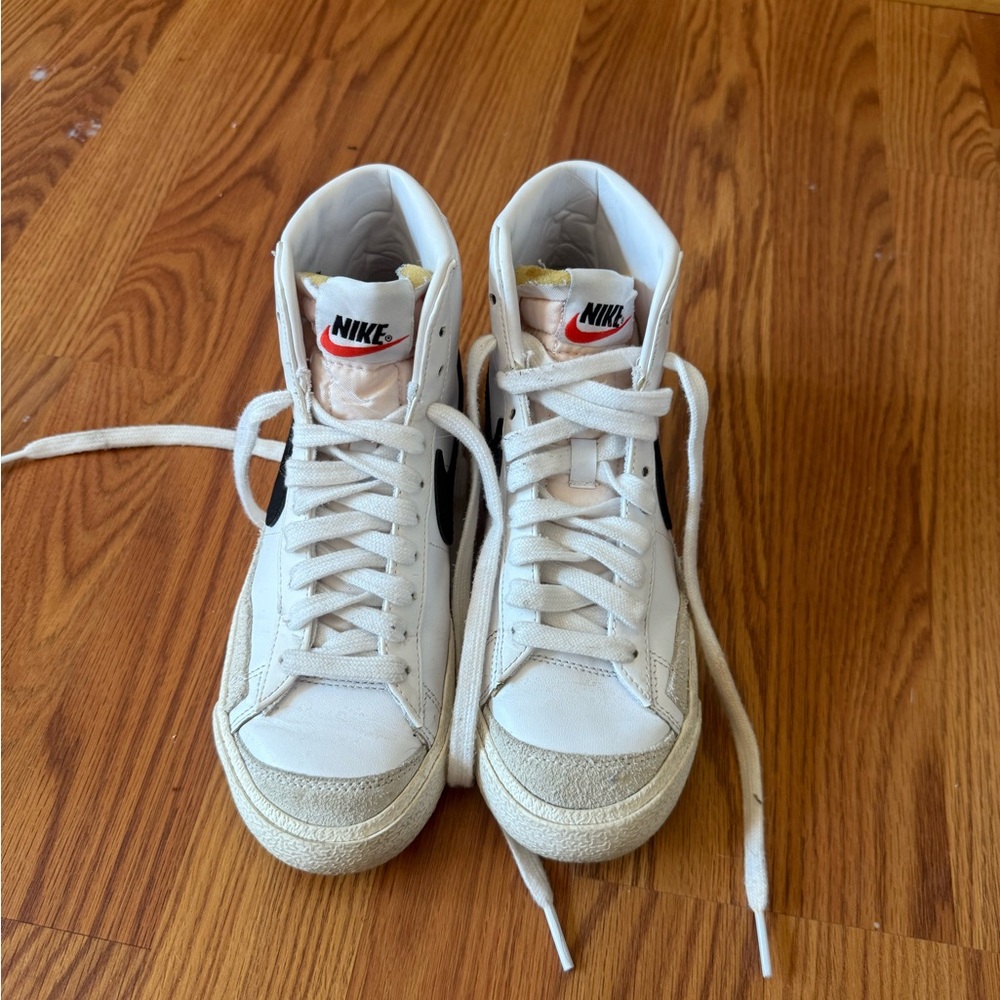 Nike White and Black High-Top Sneakers